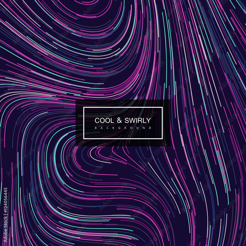 Poster abstract artistic curl background with swirled stripes.