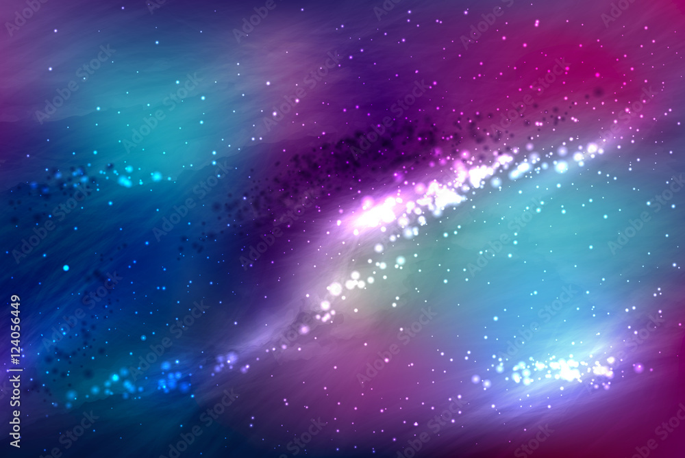 Wall mural dark space background with stars, nebula and gas clouds.