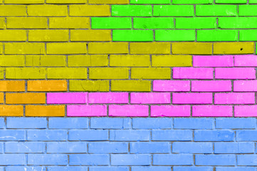 Background from rainbow-colored bricks