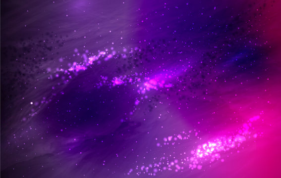 Dark space background with stars, nebula and gas clouds.