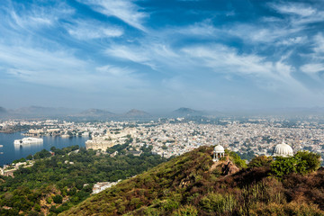Aerial view of  Udaipur, India