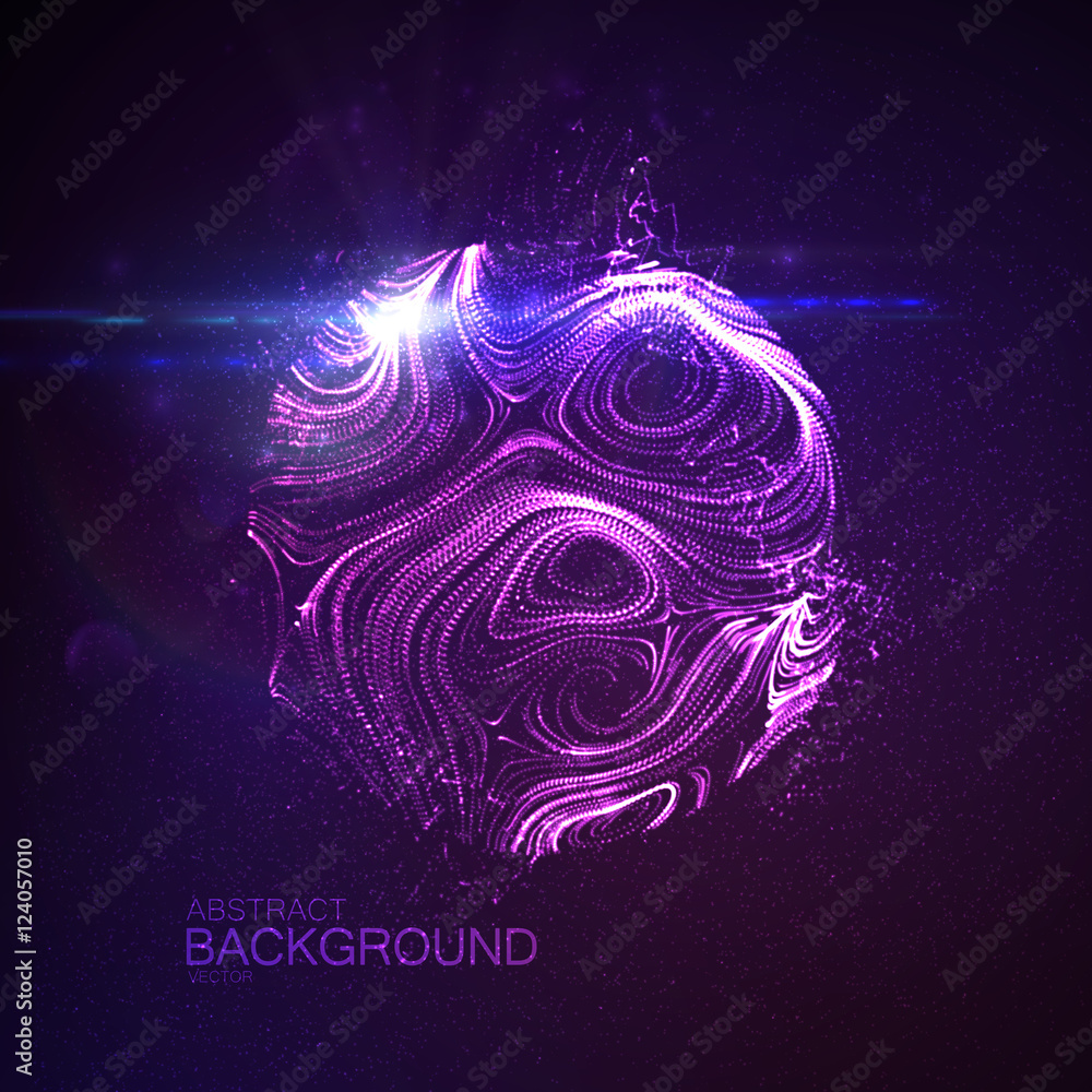 Poster vector illuminated distorted sphere