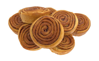 Pecan sweet rolls on a white background