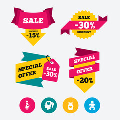 Maternity icons. Baby infant, pregnancy, dress.