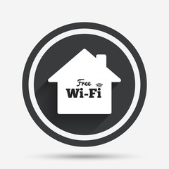 Home wifi sign. Wifi symbol. Wireless Network.