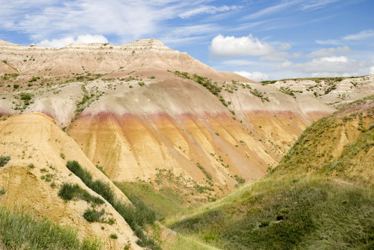 Colorful Hills In Badlands National Park; South Dakota, United States of America