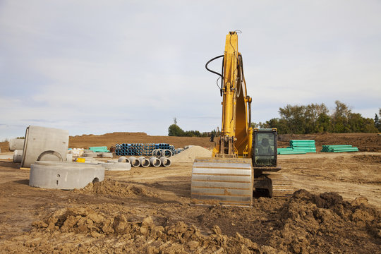 Infrastructure Development In A New Residential Area; Edmonton, Alberta, Canada