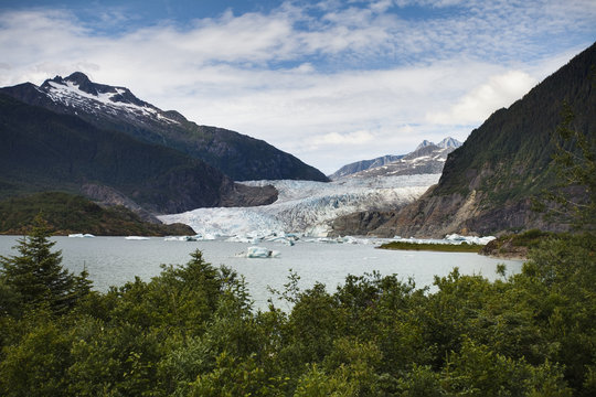 Mendenhall Glacier And Bay; Juneau, Alaska, United States of America