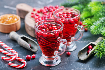 cranberry drink and berries