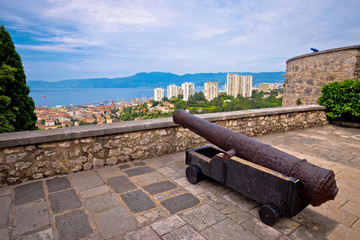 Fototapeta na wymiar Cannon above city of Rijeka
