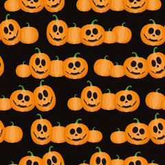 Seamless pattern with funny pumpkin. Halloween Party.