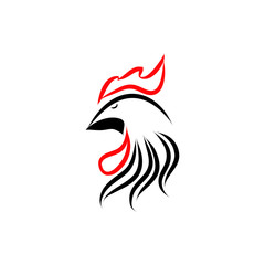 Rooster head logo vector