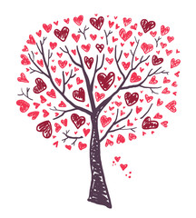 Obraz na płótnie Canvas Tree with Hearts