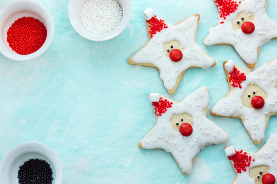Christmas cookies santa claus, creative idea for treats kids