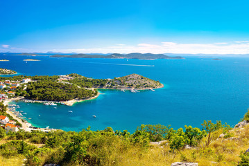 Fototapeta na wymiar Adriatic archipelago aerial summer view