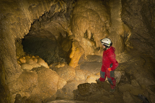 Caving In The Rocky Mountains; Canmore, Alberta, Canada
