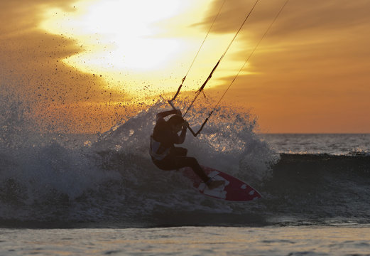 Kitesurfing; Tarifa, Cadiz, Andalusia, Spain