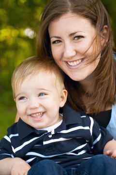 Portrait Of A Mother With Her Young Son; Medina, Minnesota, United States of America