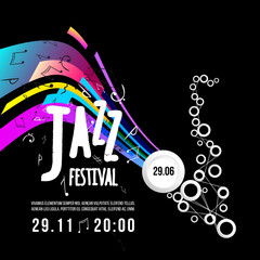 Jazz festival poster template. Jazz music. Saxophone. International Jazz Day. Vector design element