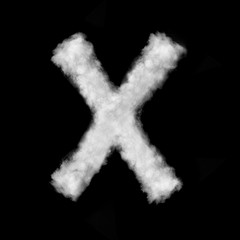 letter X made of the clouds