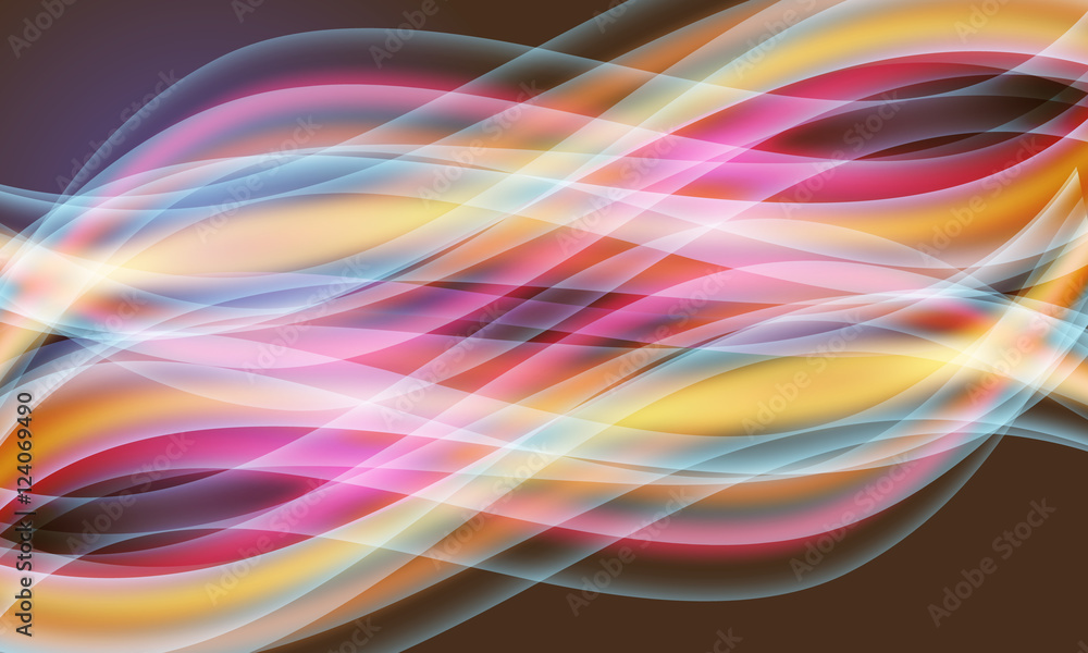 Poster vector abstract background and rainbow vawes