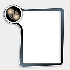 Dark text box for any text with idea symbol