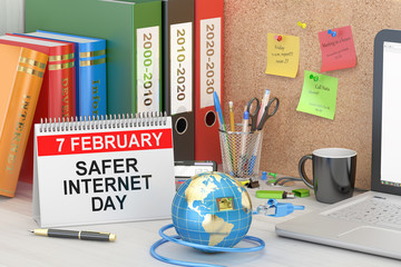 Safer Internet Day concept, 3D rendering