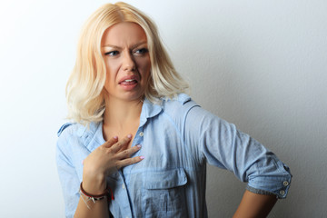 young woman disgust