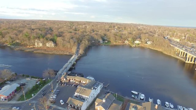 Waterfront City Daytime Aerial, Fairfield County, Connecticut.