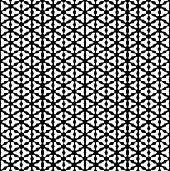 Vector monochrome seamless pattern, smooth white geometric figures on black background. Abstract endless texture. Modern design for printing, stamping, decor, textile, digital, web, corporate identity