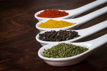 spices on spoons