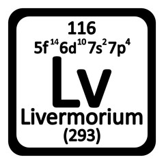 Periodic table element livermorium icon.