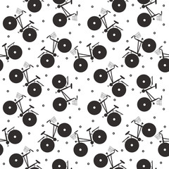 Seamless pattern with bicycles