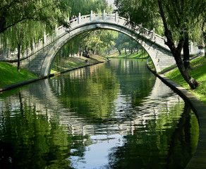 Fototapeta na wymiar Moon Gate Purple Bamboo Park, Beijing, China