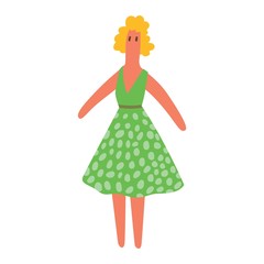 Doll girl toy vector character