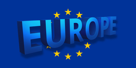 Europe 3d render european bold design