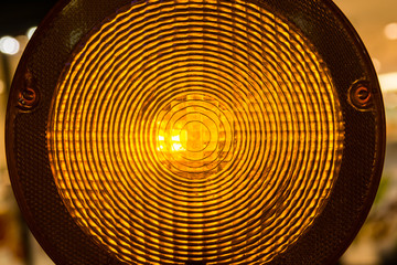 Circular Warning Light Construction Site Yellow Stop Illuminated