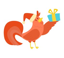 Cute cartoon rooster vector illustration