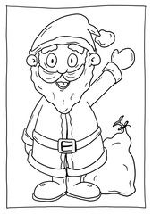 Ausmalbild Weihnachtsmann