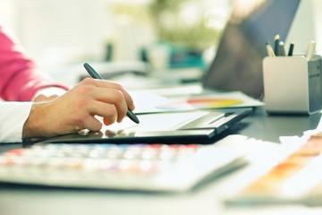 contemporary fashion designer with the tissue samples 