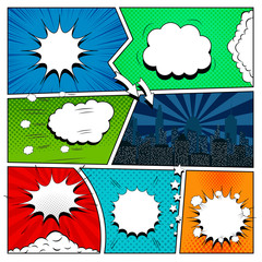 Set of comic book design elements © piotrurakau