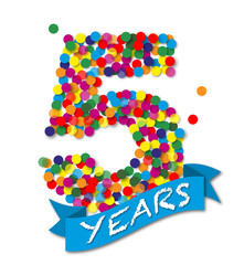 Konfetti, bunt, 5 years