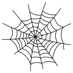 Black cobweb element, isolated on white background.