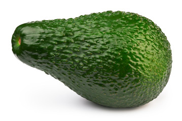 Lying green avocado isolated on white background, with clipping path