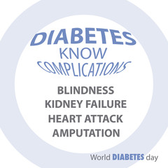 information about diabetes in blue text white background