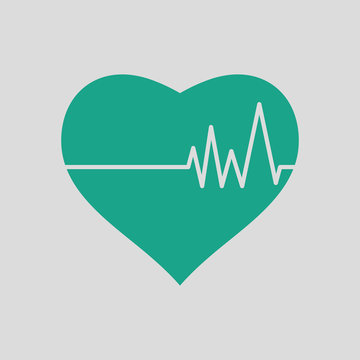 Heart with cardio diagram icon