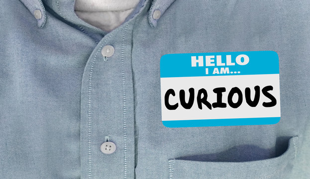 Curious Hello I Am Questioning Interested Name Tag 3d Illustrati