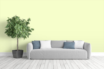 Modern bright interior . 3D rendering