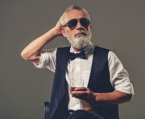 Handsome stylish mature man