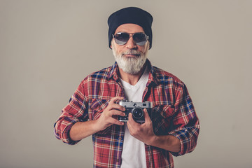 Handsome stylish mature man